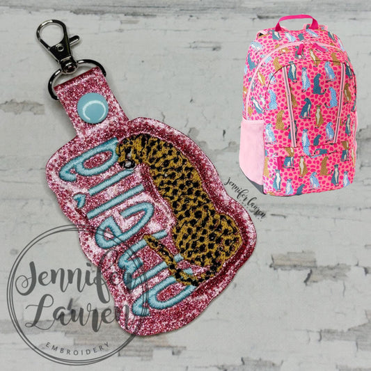 Cheetah leopard name tag - custom