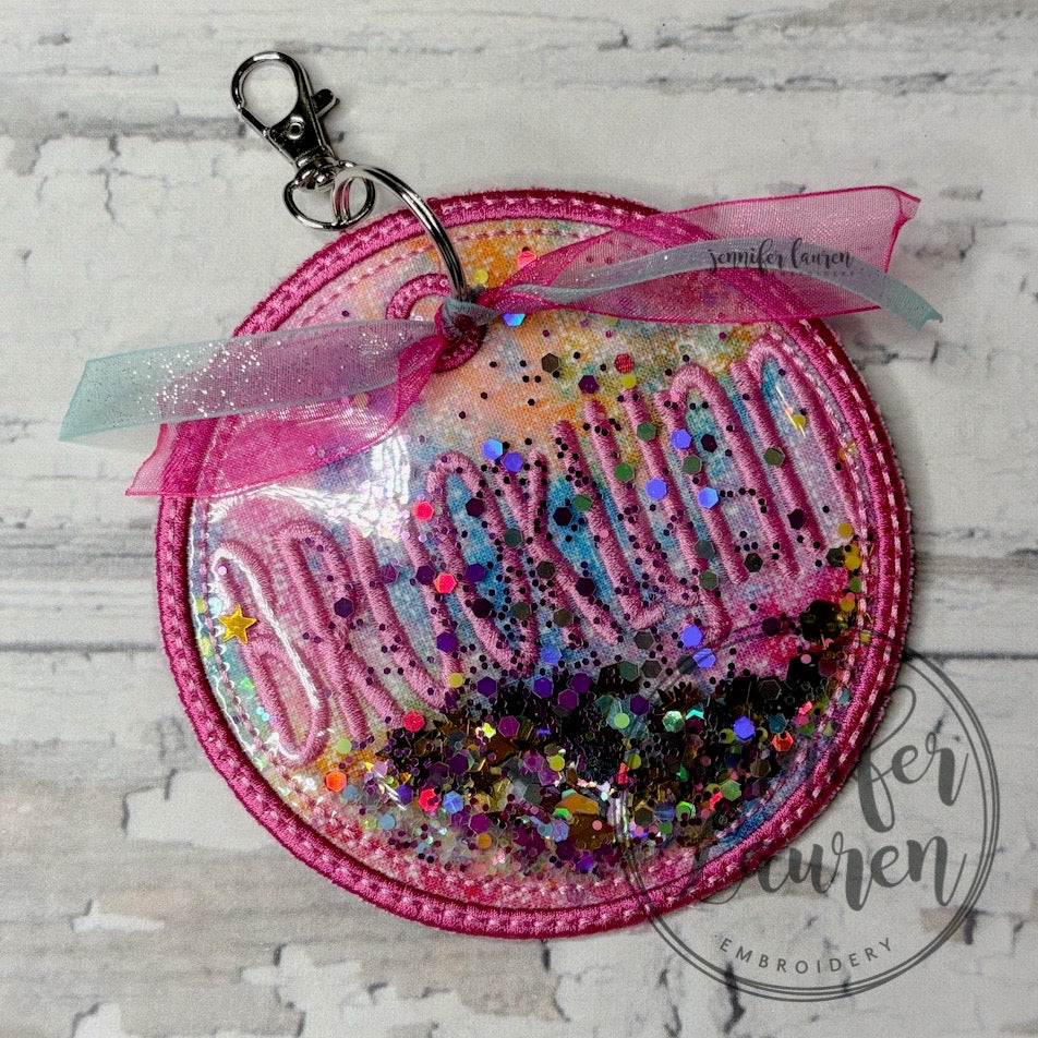 Glitter fabric name tag - custom