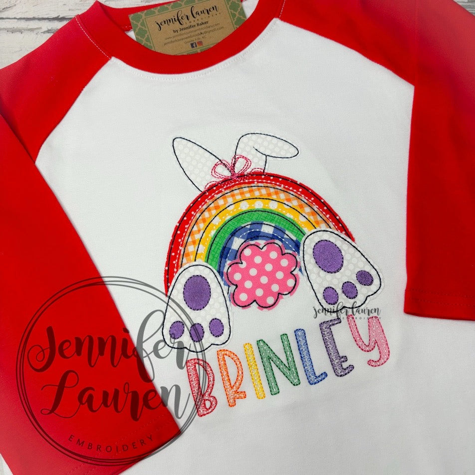 Rainbow bunny bum shirt