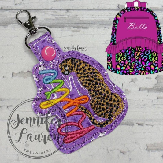 Cheetah leopard name tag - custom