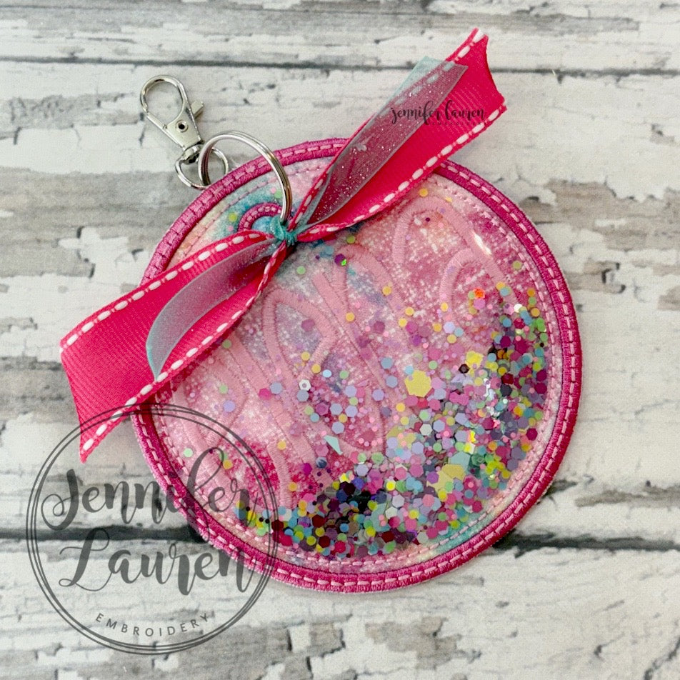 Glitter fabric name tag - custom