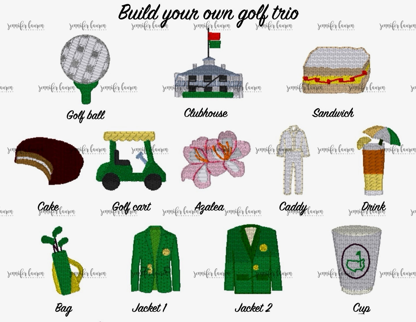 Build your own golf trio shirt - white