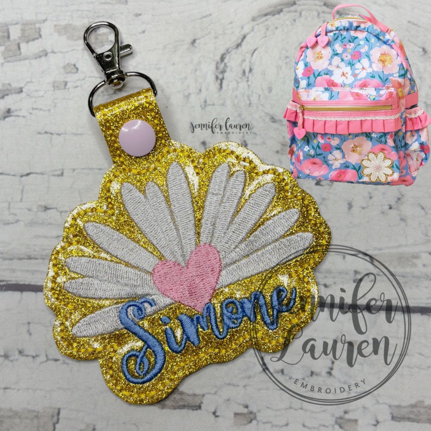 Daisy name tag M2M L&G whimsical garden