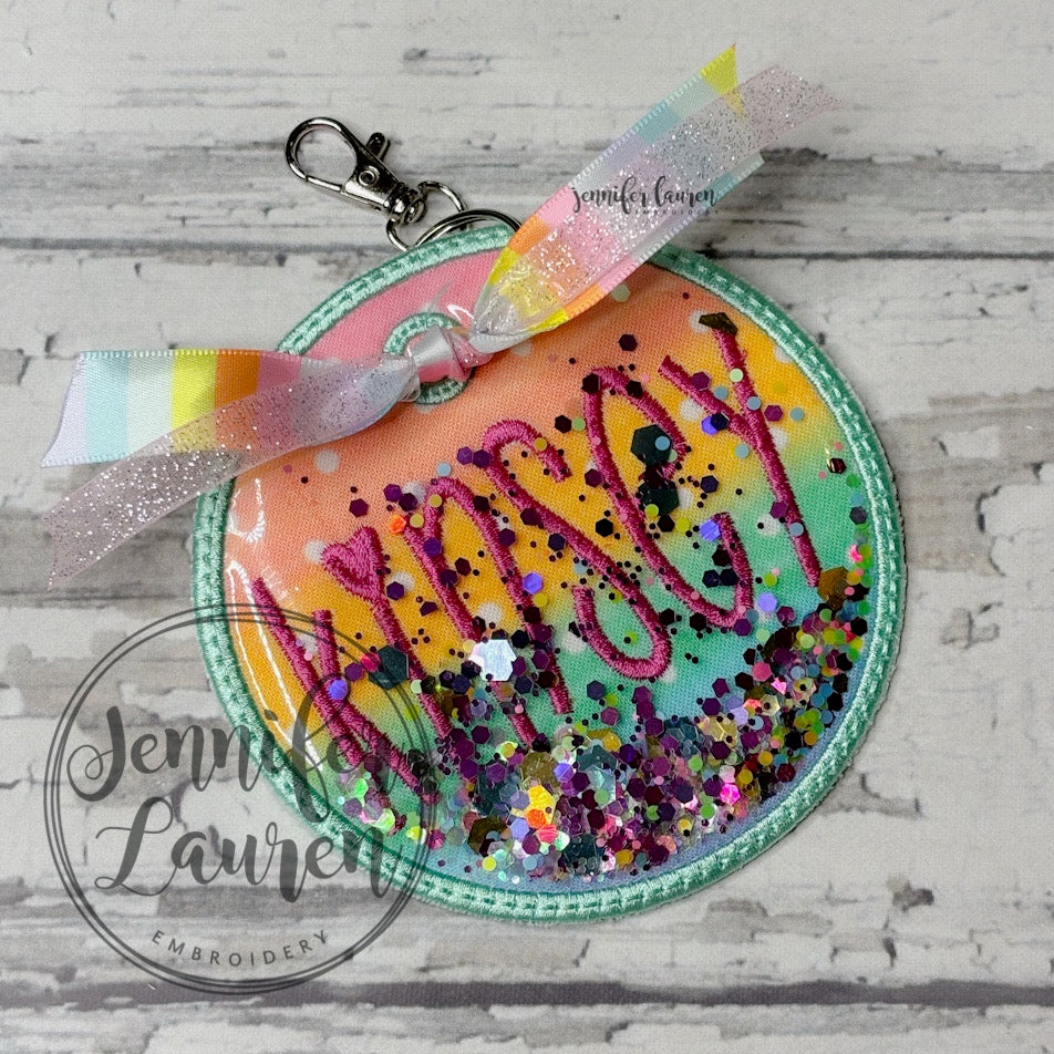 Glitter fabric name tag - custom