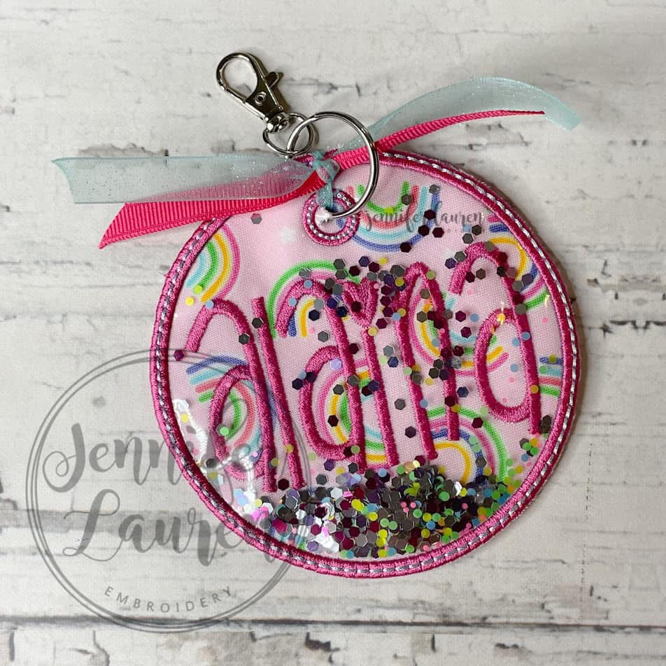Glitter fabric name tag - custom