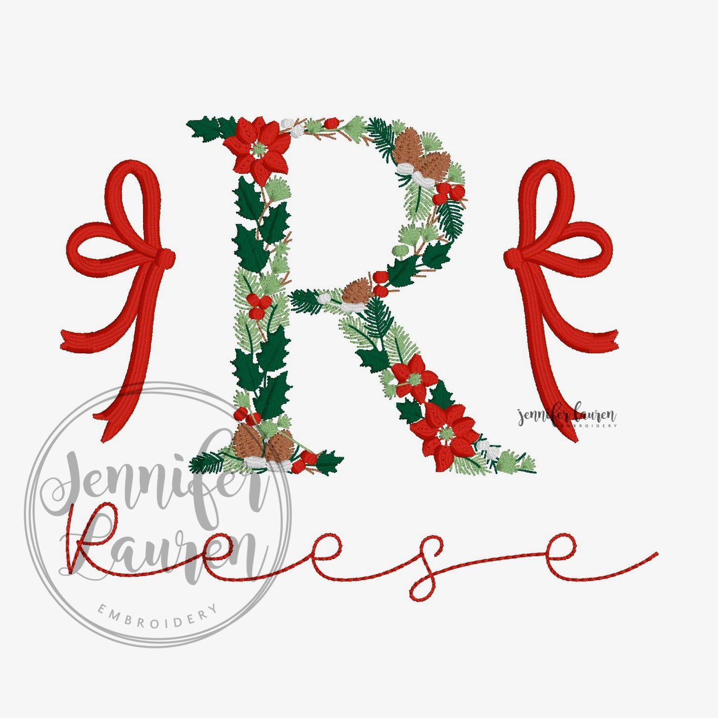 Ruffle dress w/ embroidered Christmas letter