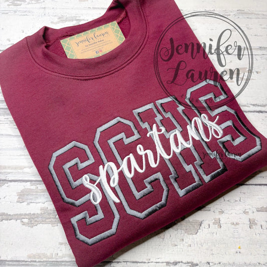 Adult SCHS spartans hoodie or crewneck sweatshirt