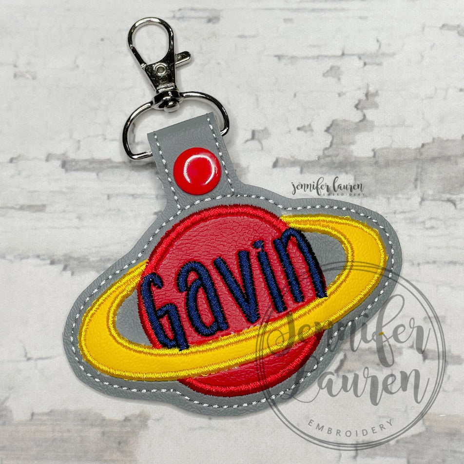 Planet Saturn space name tag
