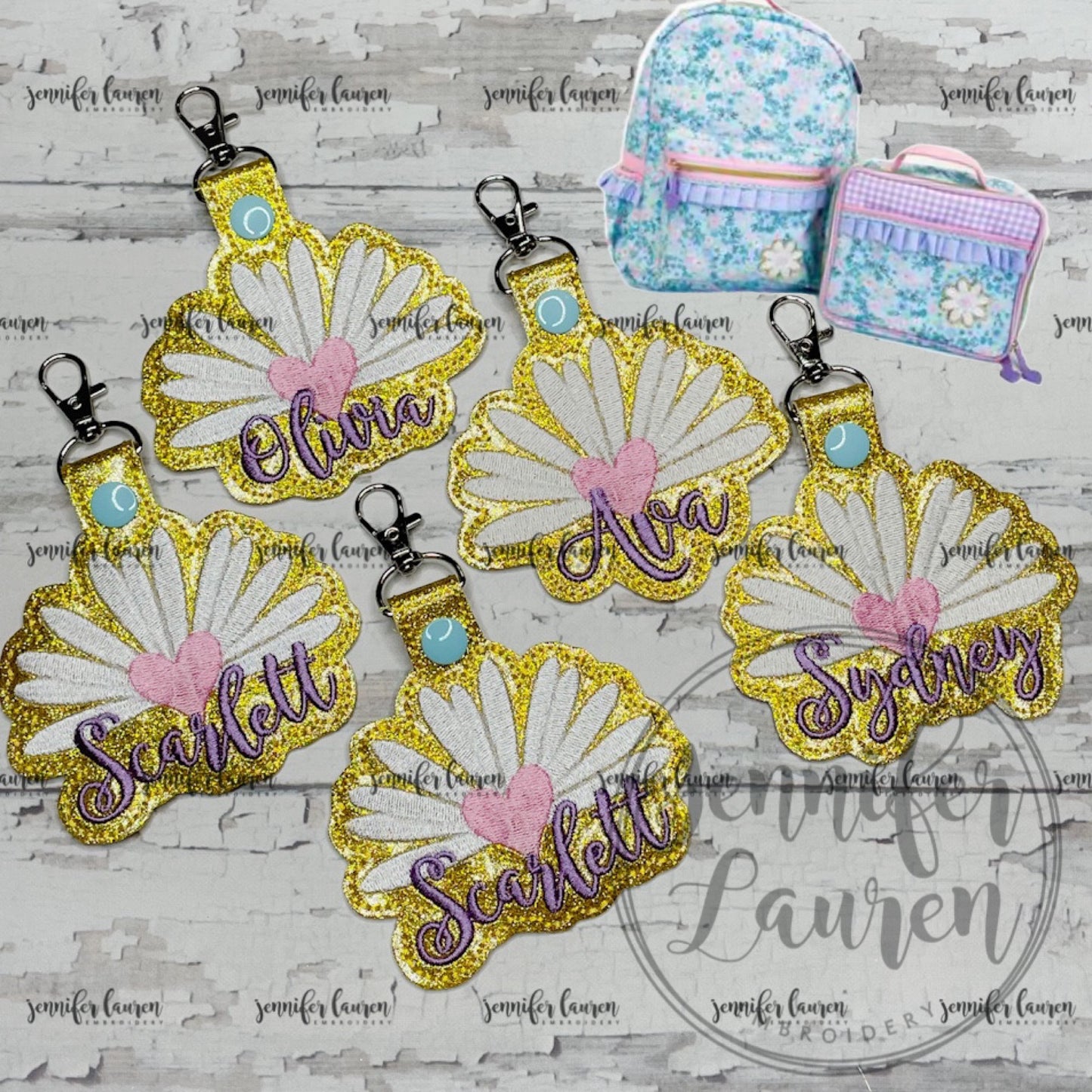 Daisy name tag M2M L&G bookbag