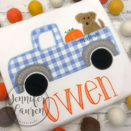 Pumpkin dog truck shirt