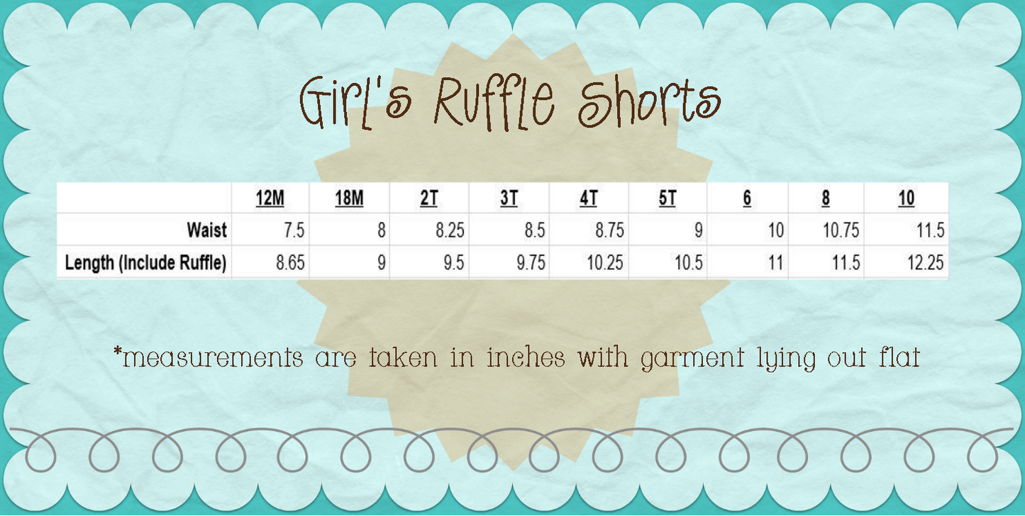 Girls gingham ruffle shorties