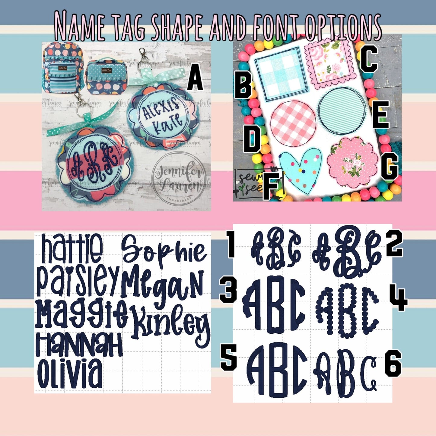 Fabric name tag M2M MJ Harlow