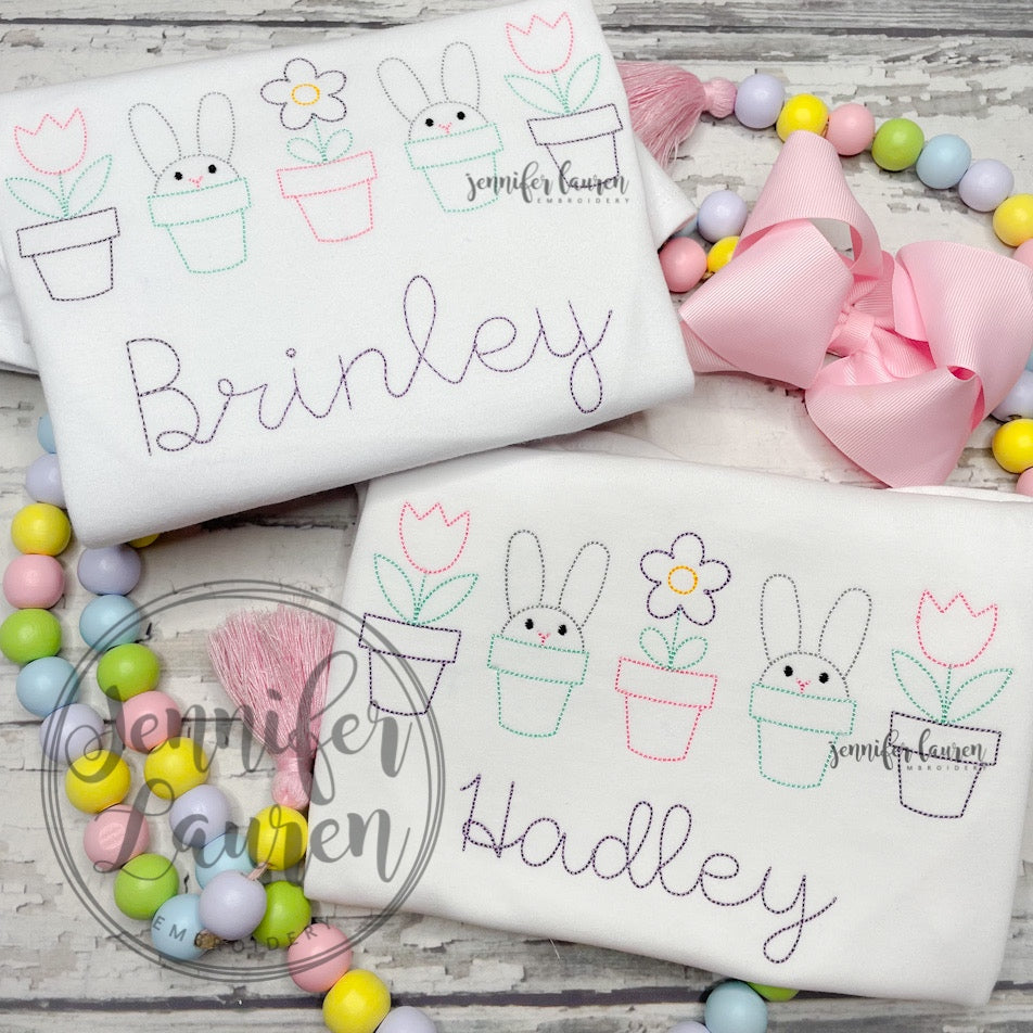 Bunny tulips shirt