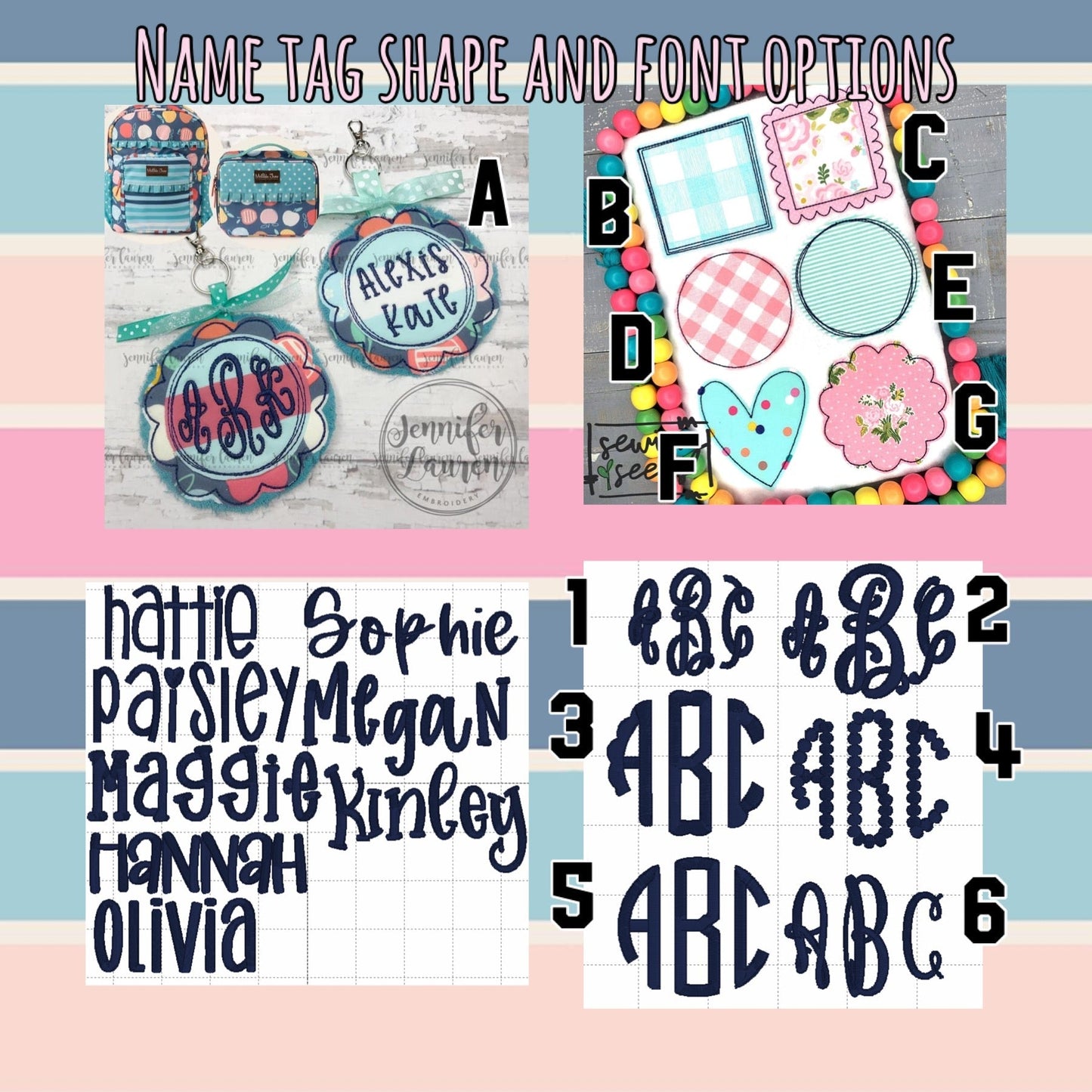 Fabric name tag M2M MJ CeCe Apple print