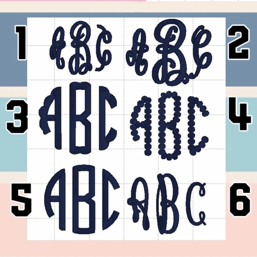 Monogram name tag - satin border - custom