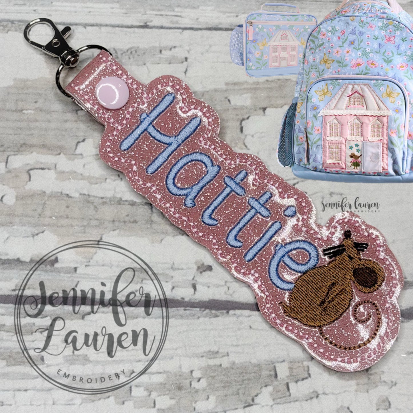 Outlined name tag + mini design - custom