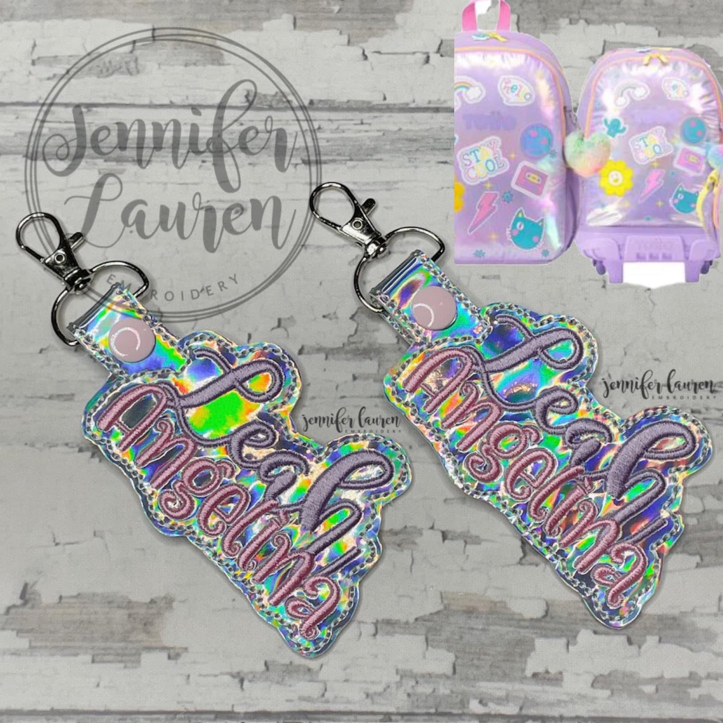 Outlined name tag - two names - custom