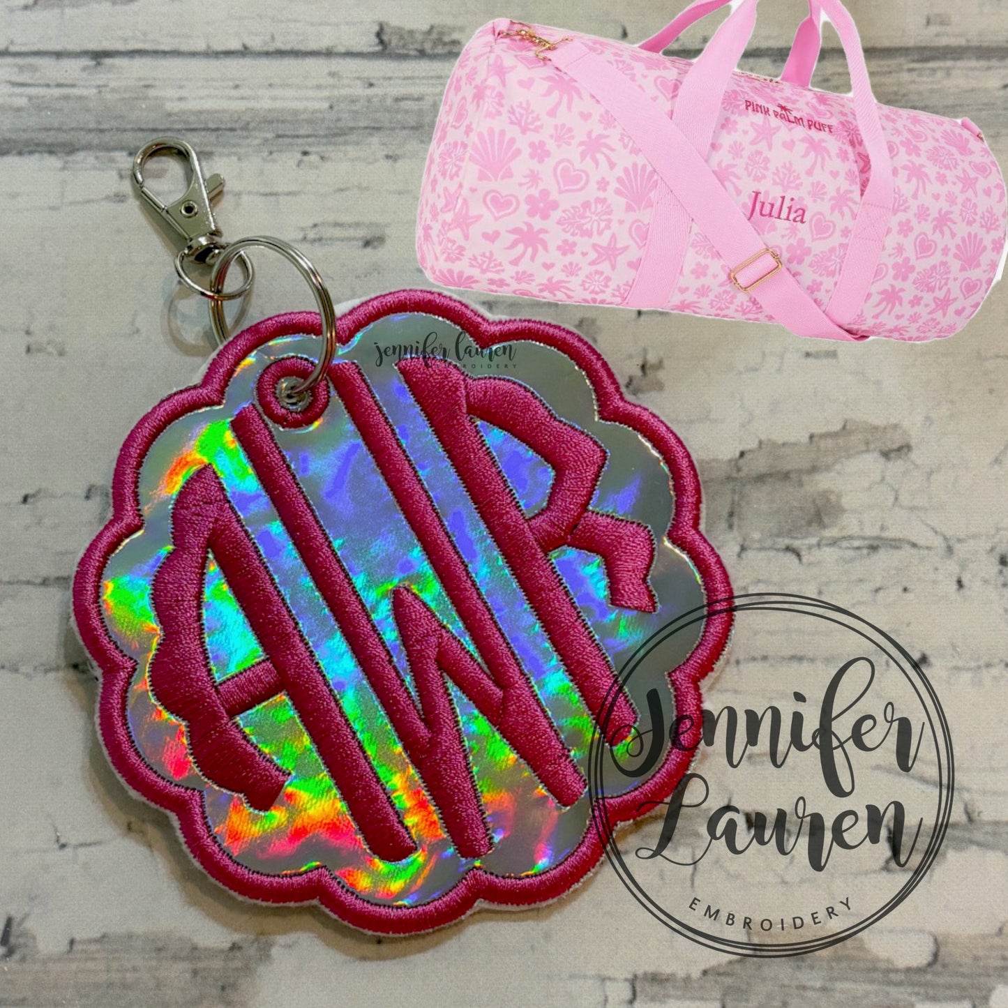 Fabric name tag - satin border - custom