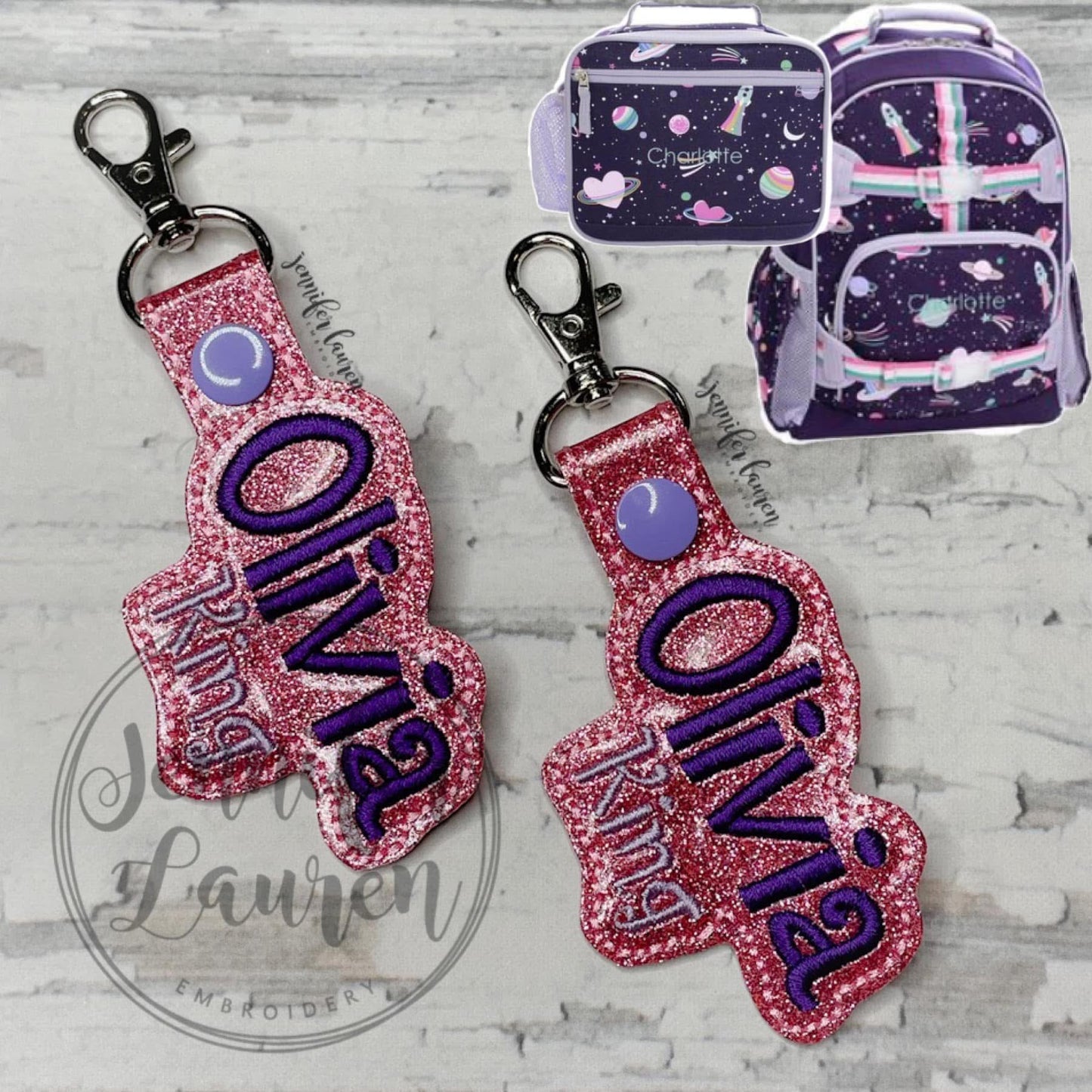 Outlined name tag - two names - custom