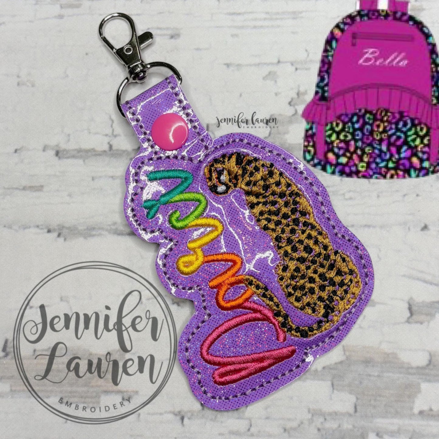 Cheetah leopard name tag - custom