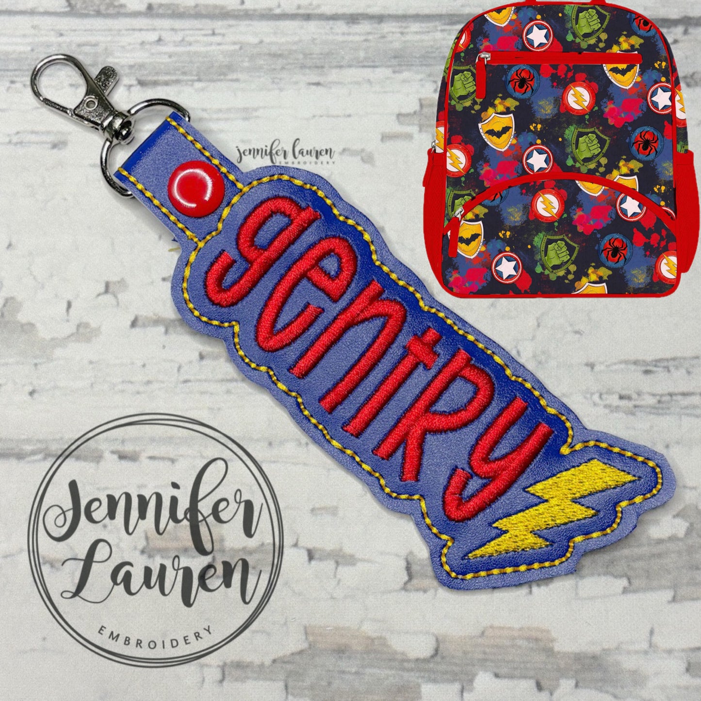 Outlined name tag + mini design - custom unisex