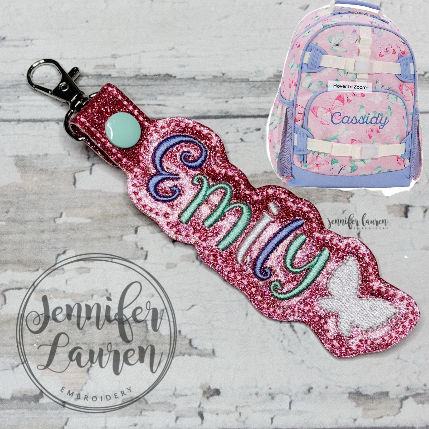Outlined name tag + mini design - custom
