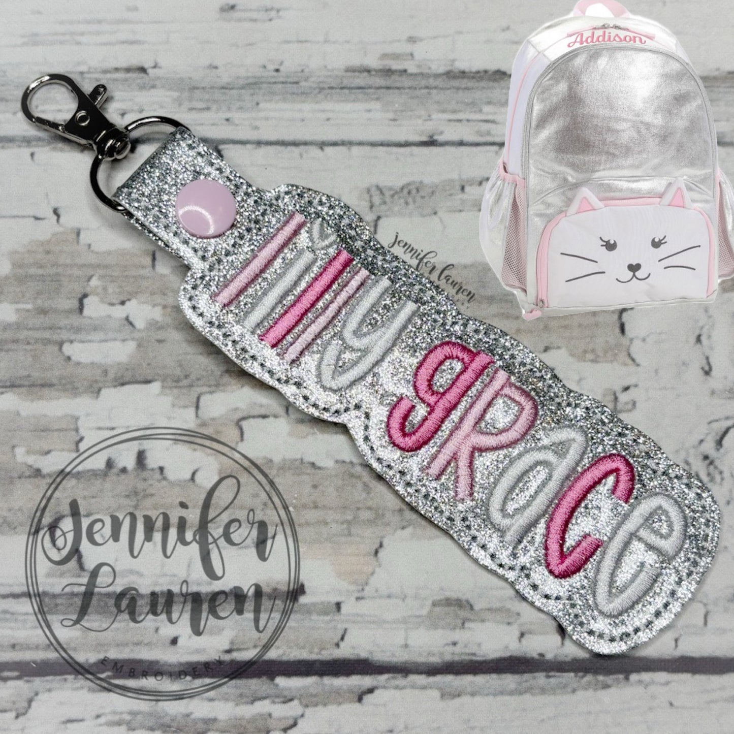 Outlined rainbow name tag - custom
