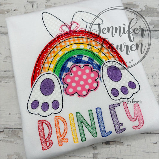 Rainbow bunny bum shirt
