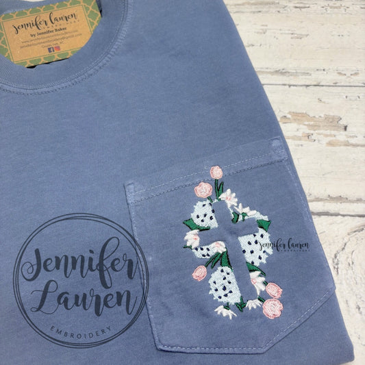 Adult floral cross pocket shirt