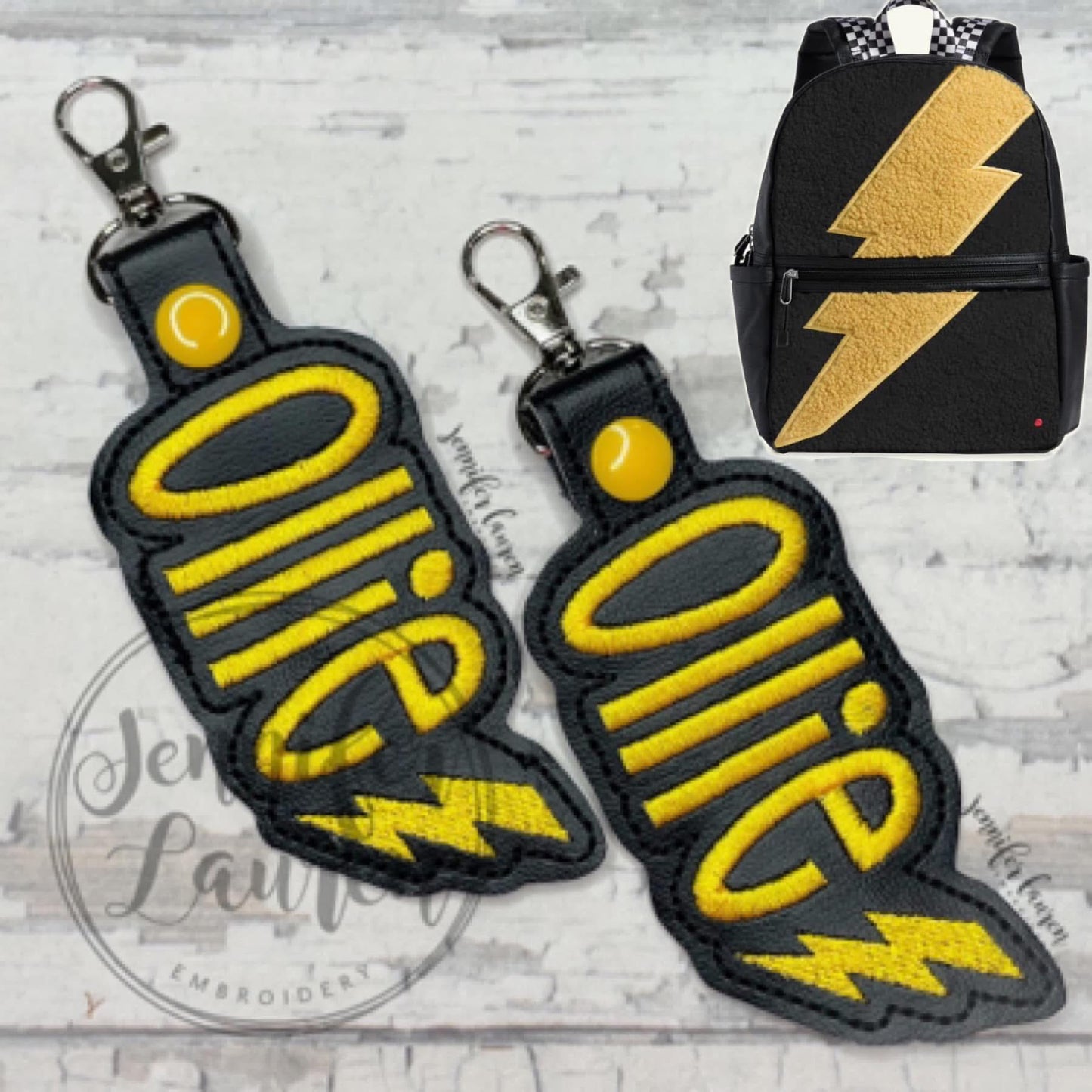 Outlined name tag + mini design - custom unisex