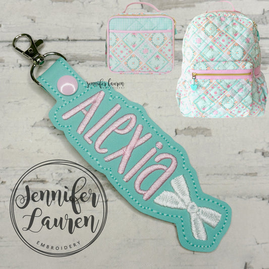 Outlined name tag M2M L&G Petal Patchwork +mini bow