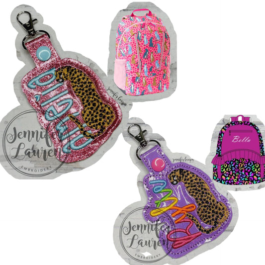 Cheetah leopard name tag - custom
