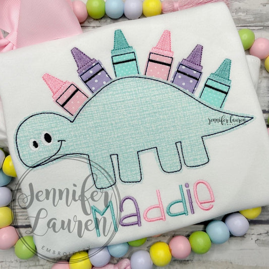 Crayon dinosaur shirt