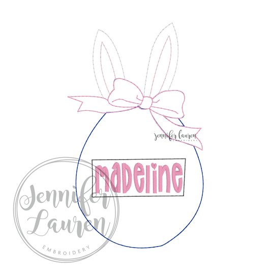 Egg bunny ears bow shirt