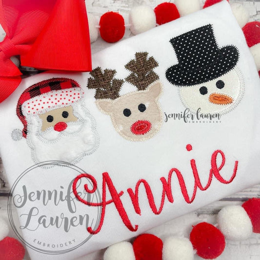Santa Reindeer Snowman shirt