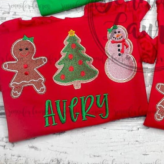 Girl Christmas cookies shirt or dress