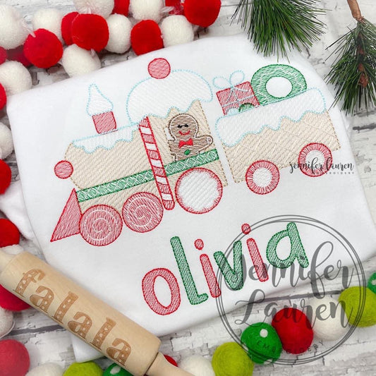 Christmas gingerbread train shirt